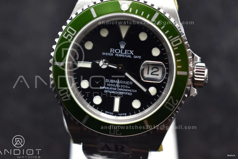 Green LV V2 Submariner Steel Bracelet Best ARF1:1 Edition SH3135 16610 SS on 904L 0124
